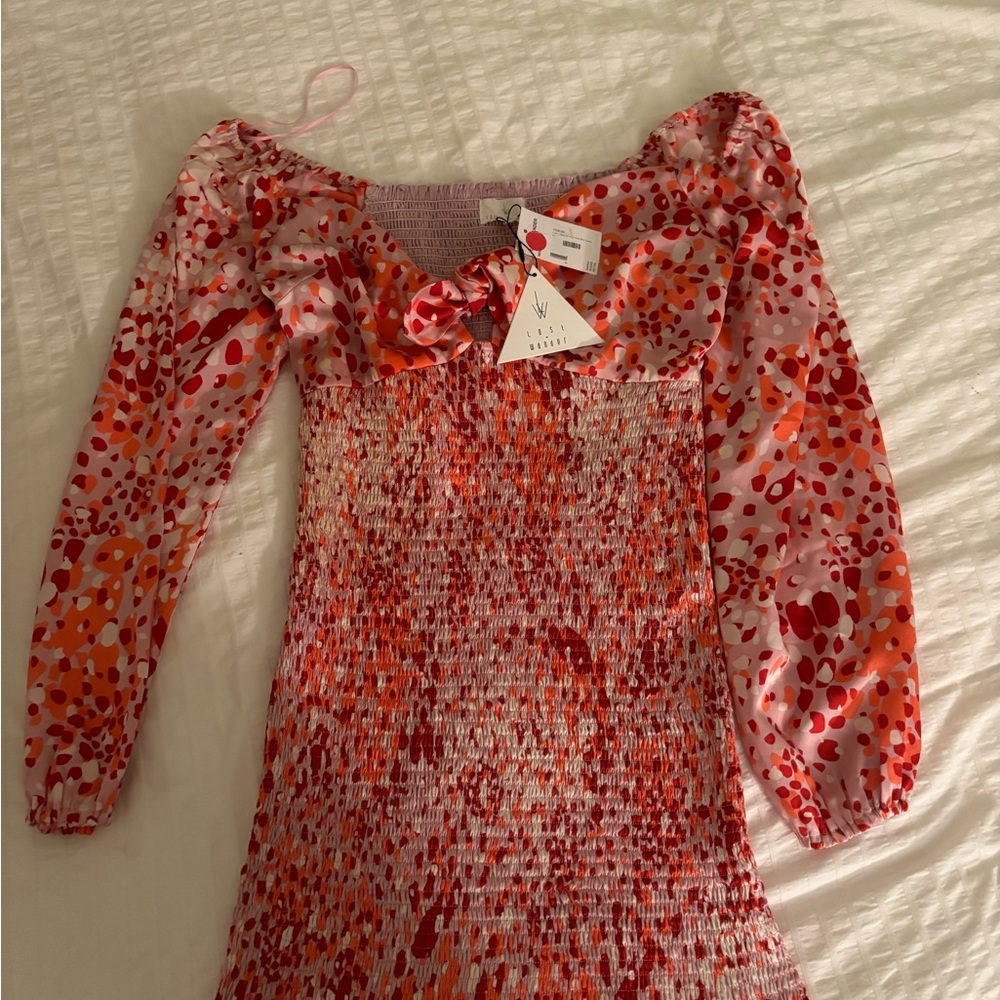 Lost + Wander Vibrant Red and Pink Dress